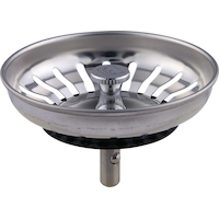 Crépine à panier de cuisine PlumbShop Kindred en acier inoxydable Front_Elevated