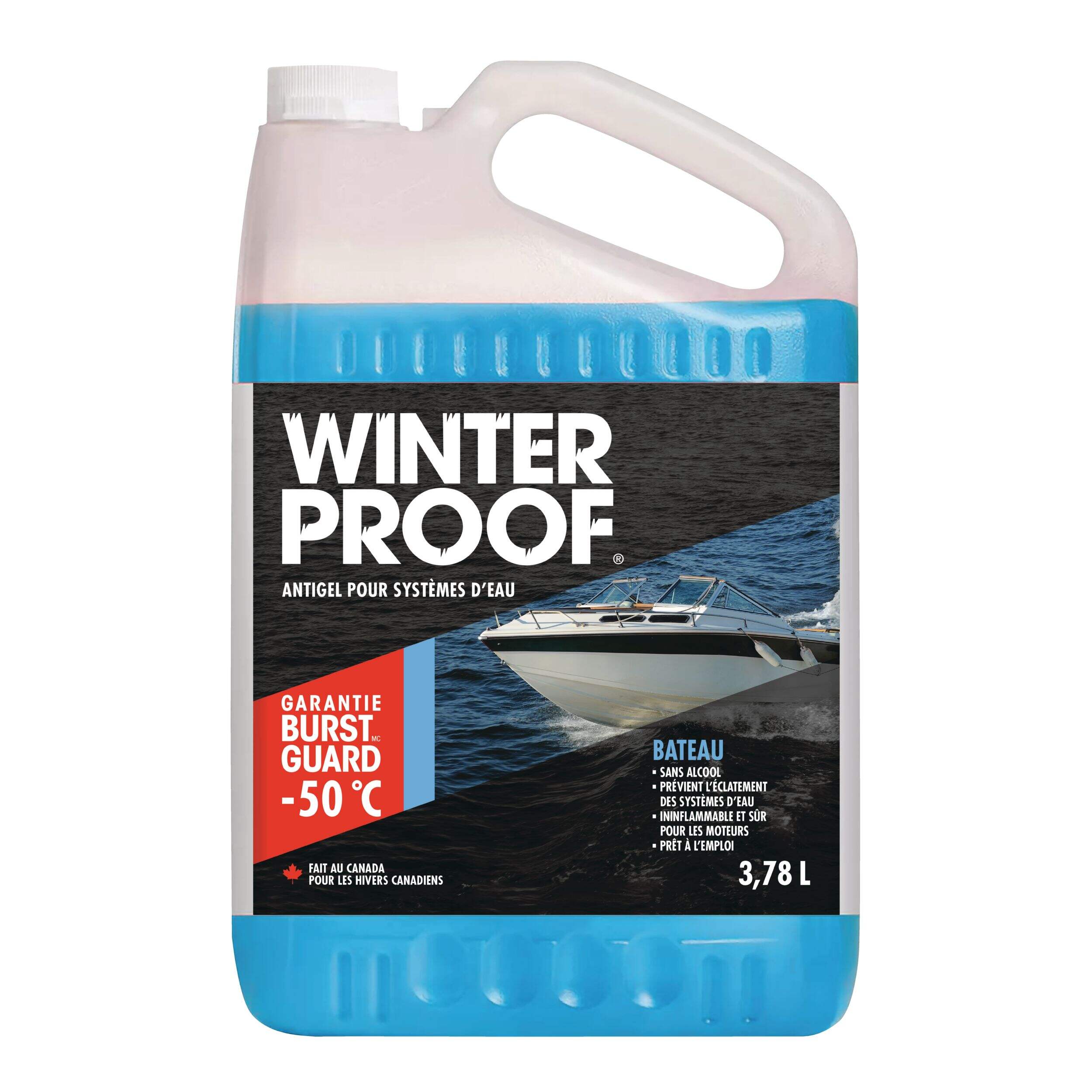 WinterProof – Antigel pour plomberie marine et bateau avec garantie BurstGuard, -50°C, 3,78 L Front_Flat