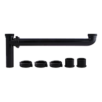 PlumbShop Continuous Waste Kit End Outlet, Black, 1-1/2 x 1-1/2 x 16-in Front_Elevated