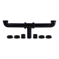 PlumbShop Continuous Waste Kit Center Outlet, Black, 1-1/2 x 1-1/2 x 16-in Front_Elevated