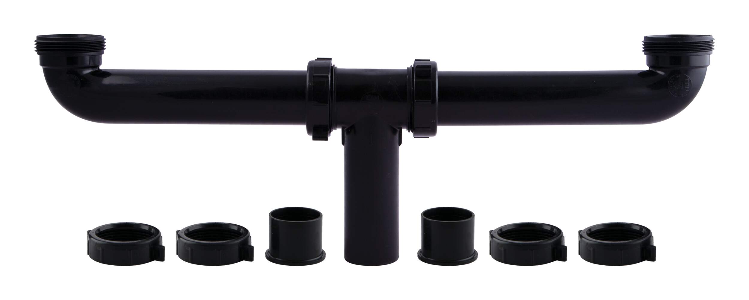 Continuous Waste Kit Center Outlet, Black, 11/2 x 11/2 x 16