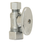 PlumbShop Chrome Plating Mini Valve, 1/2-in Nom. Comp x 3/8-in OD Comp Front_Angled_Right