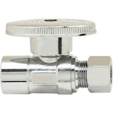 PlumbShop Chrome Plating Mini Valve, 1/2-in Nom. Sweat x 3/8-in OD Comp Front_Elevated