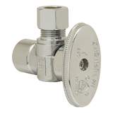 PlumbShop Chrome Plating Mini Valve, Elbow Shape, 1/2-in Nom. Sweat x 3/8-in OD Comp Front_Angled_Right