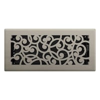 Imperial Wonderland Decorative Steel Floor Register, Adjustable, Brushed Nickel, 3 x 10-in Overhead_Flat