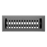 Imperial Montezuma Decorative Steel Floor Register, Adjustable, Grey Granite, 3 x 10-in Overhead_Flat