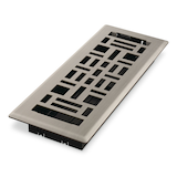 Imperial Arts & Crafts Decorative Steel Floor Register, Adjustable, Brushed Nickel, 3 x 10-in, 3-pk Front_Three_Fourths_Angled_Left