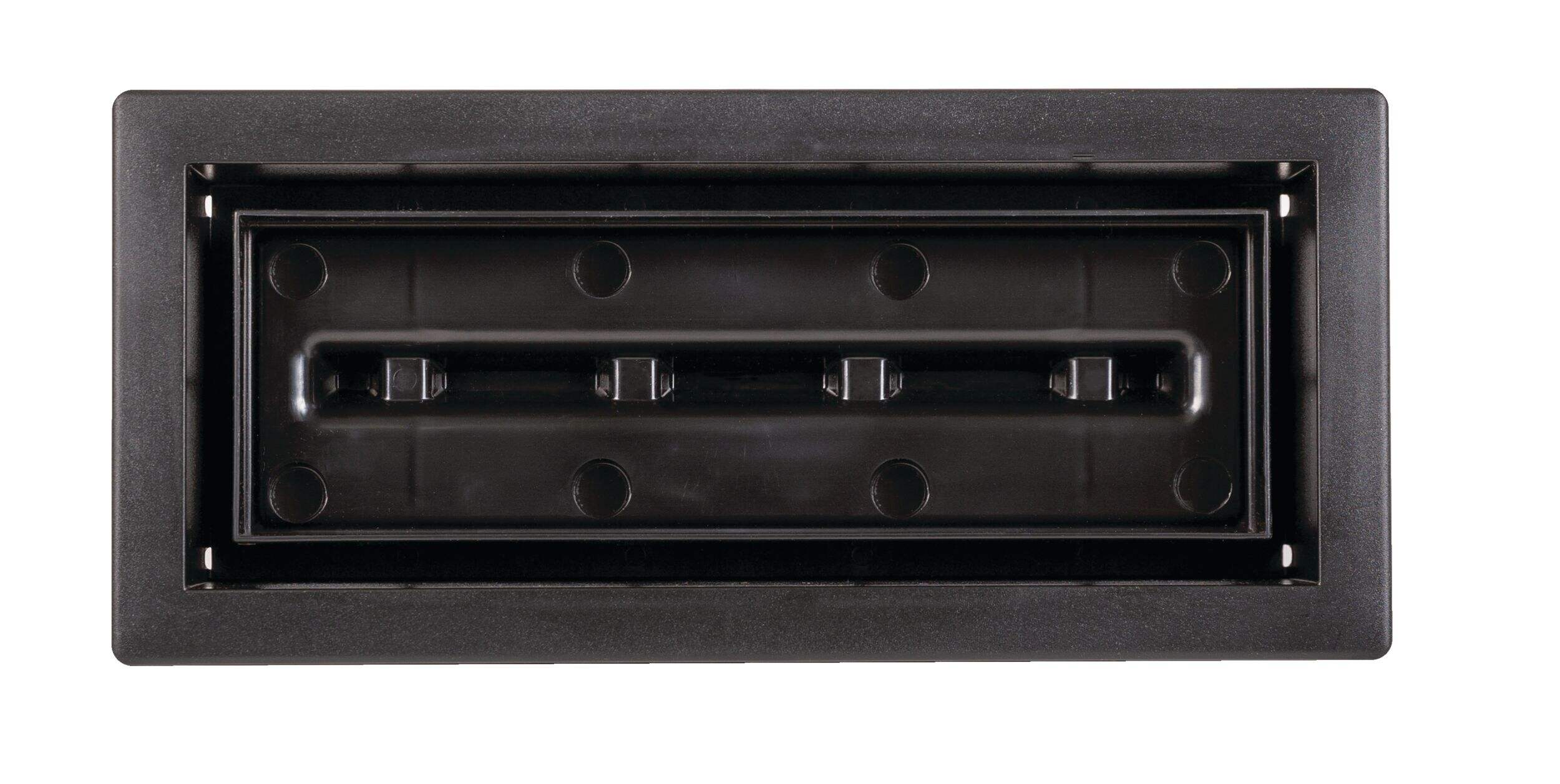 Fittes Lite Framed DIY Floor Vent, 4-in x 10-in, Black Front_Flat