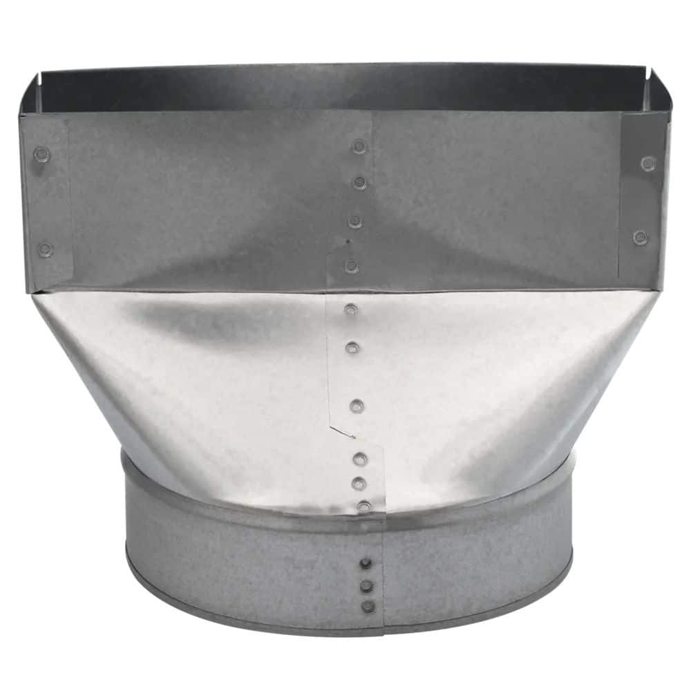 Imperial Universal Boot For In-Line Transition From Round Pipe, Galvanized  Steel, 3 x 10-in, 5-in Diameter