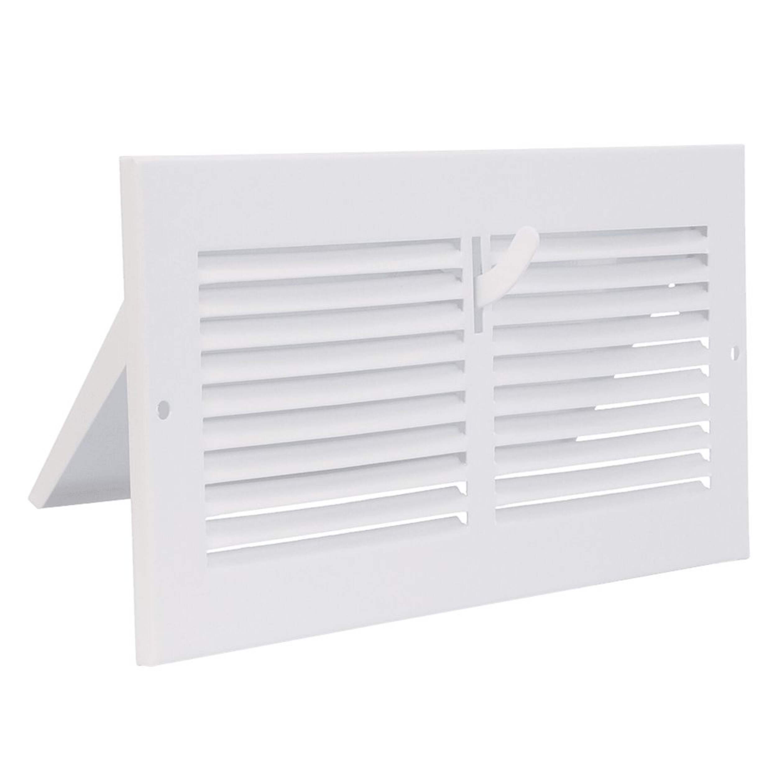 Imperial Steel Wall, Sidewall Register with Damper & Mounting Holes, White, 10 x 4-in Front_Three_Fourths_Angled_Right