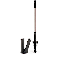 ToiletShroom Toilet Plunger with Caddy Holder, Black Front_Flat