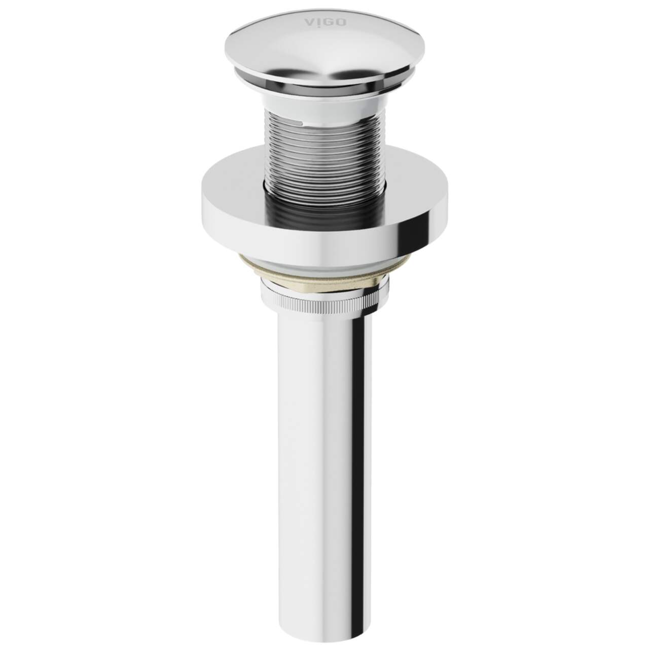 LUXIER 1-5/8 in. Brass Bathroom and Vessel Sink Push Pop-Up Drain Stopper  With Overflow in Brushed Nickel DS02-TB - The Home Depot