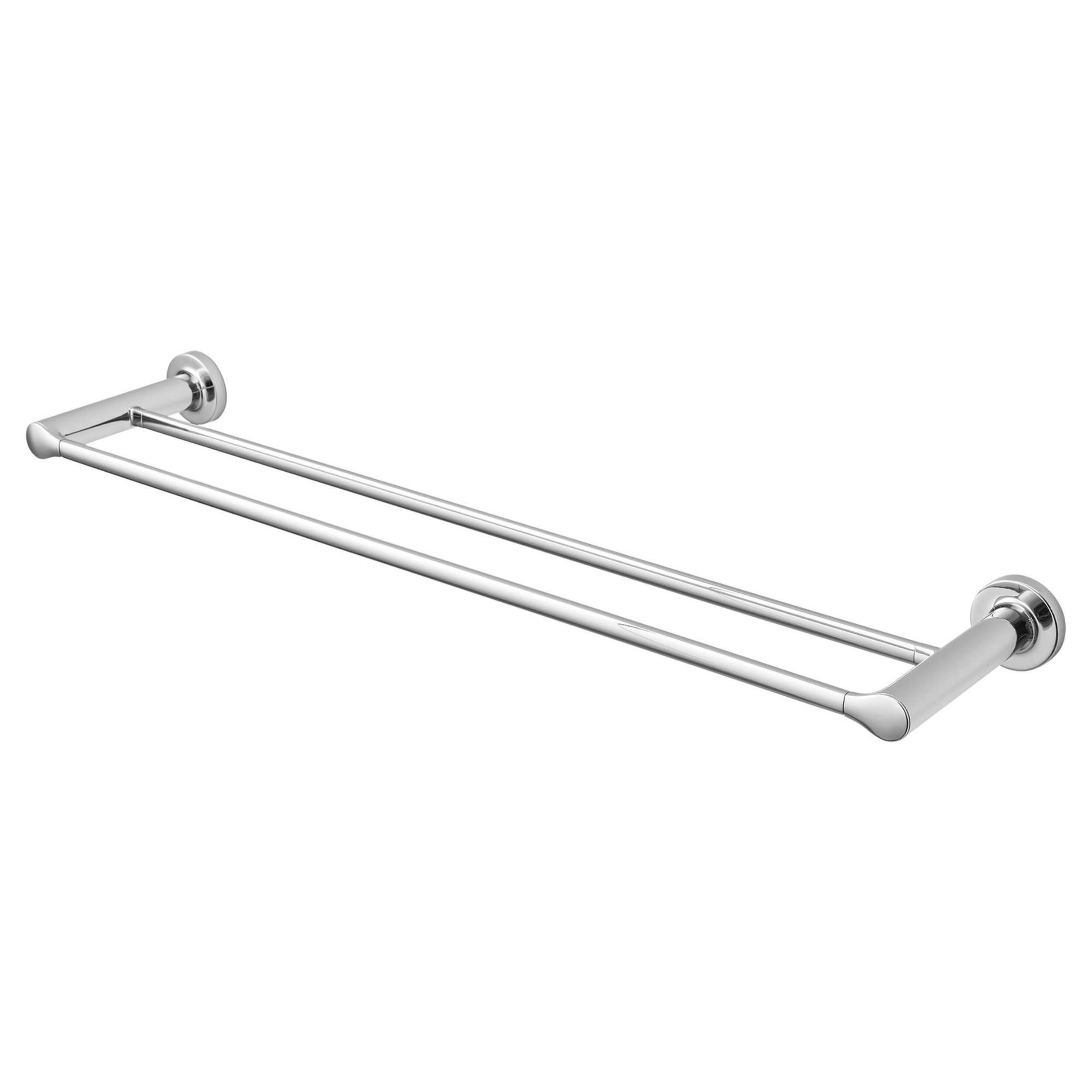 American Standard Studio® S 24-in Double Towel Bar, Chrome Front_Three_Fourths_Angled_Left