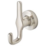 American Standard Studio® S Double Robe Hook, Brushed Nickel Front_Three_Fourths_Angled_Left