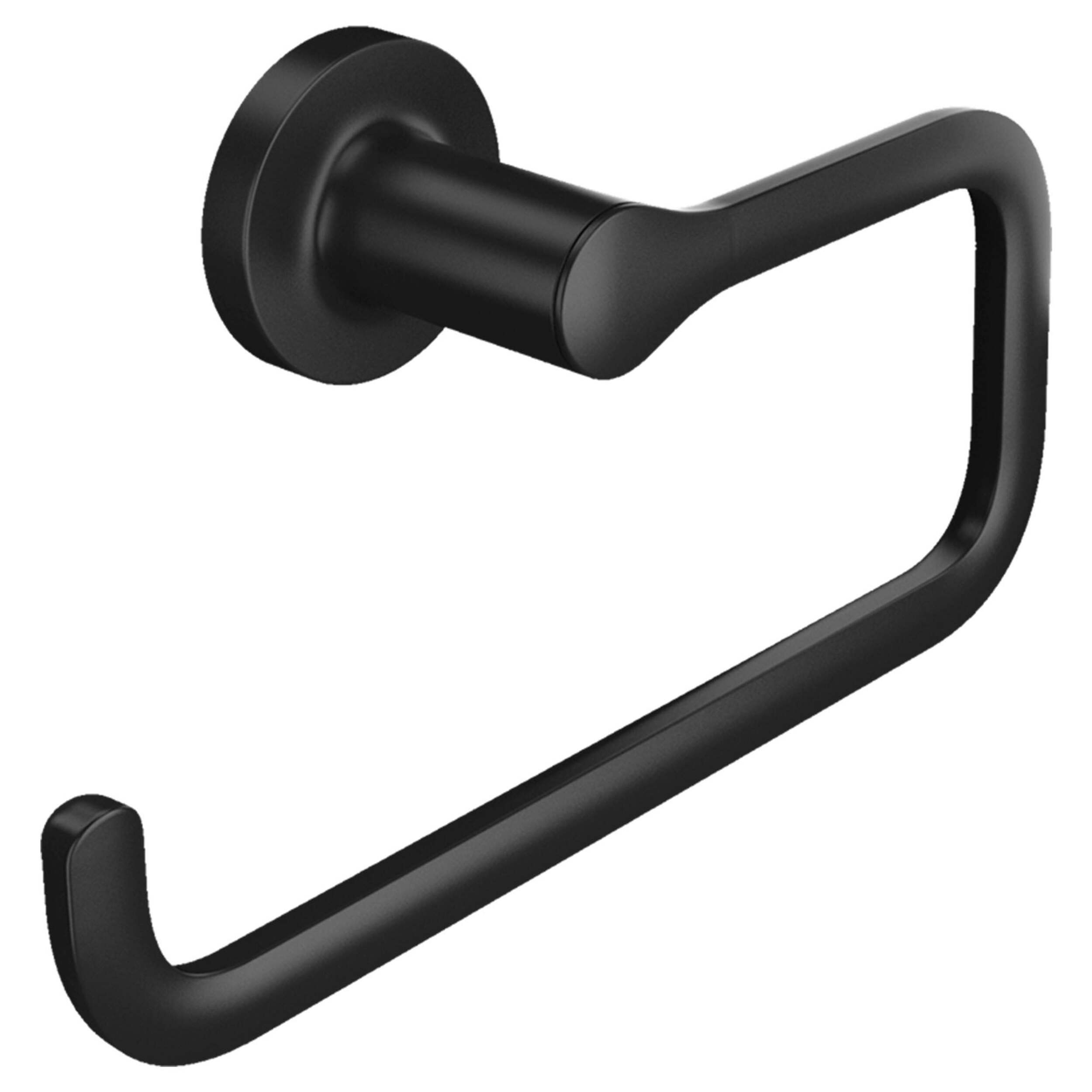 American Standard Studio® S Towel Ring, Matte Black Front_Three_Fourths_Angled_Right