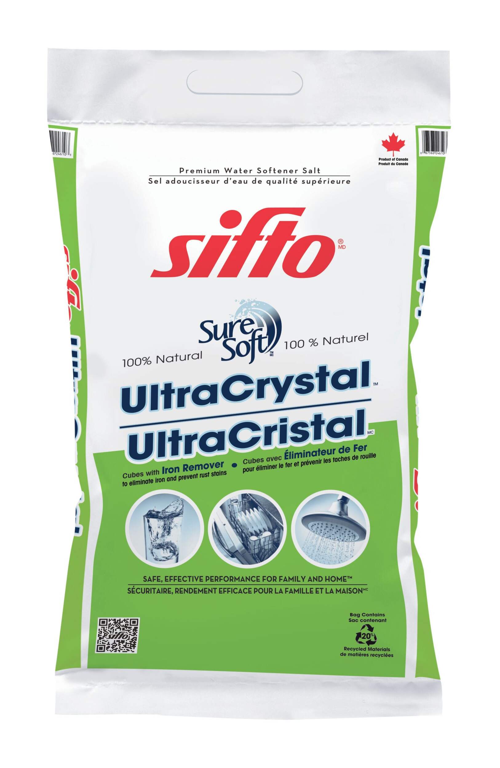 Sifto Ultra Crystal Water Softener Salt Pellets, 20kg Canadian Tire