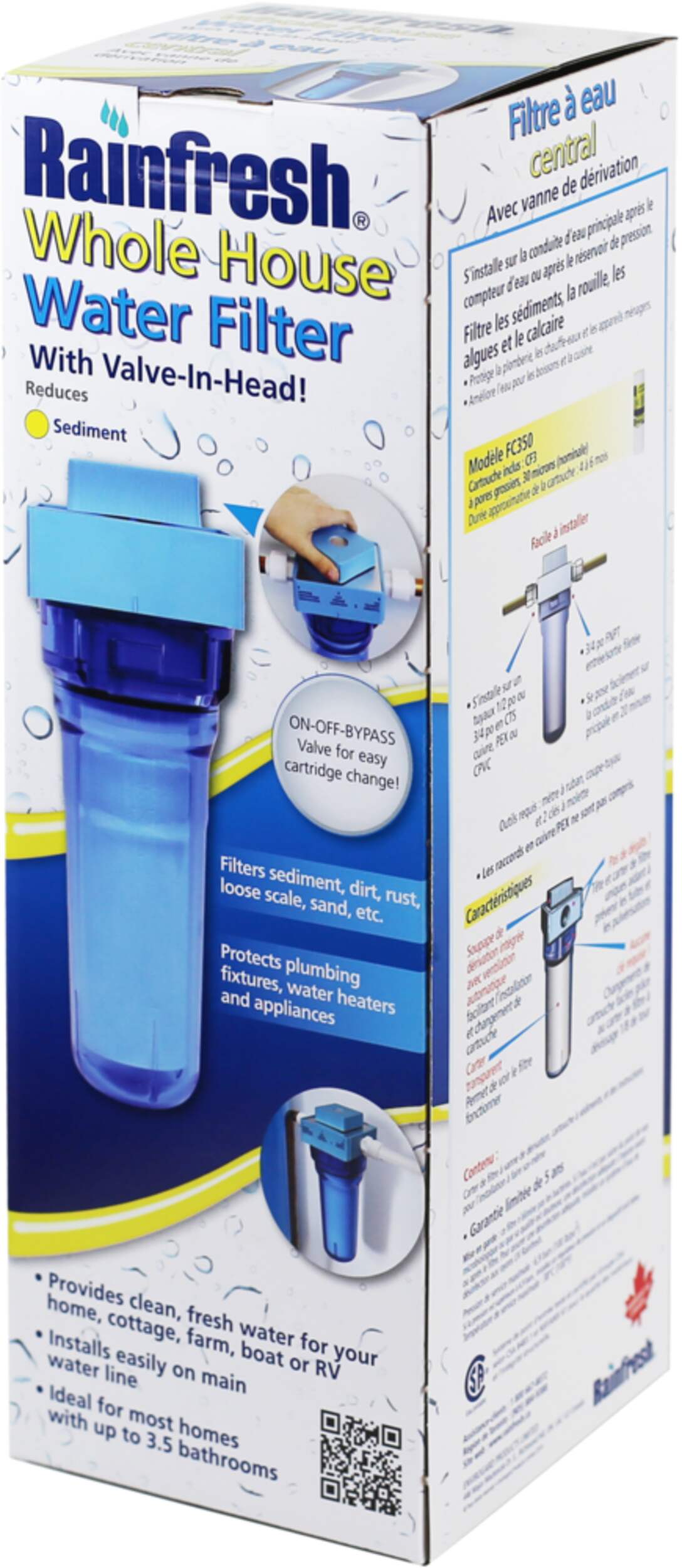 Rainfresh FC350 Whole House Water Filter with Valve in Head Canadian Tire