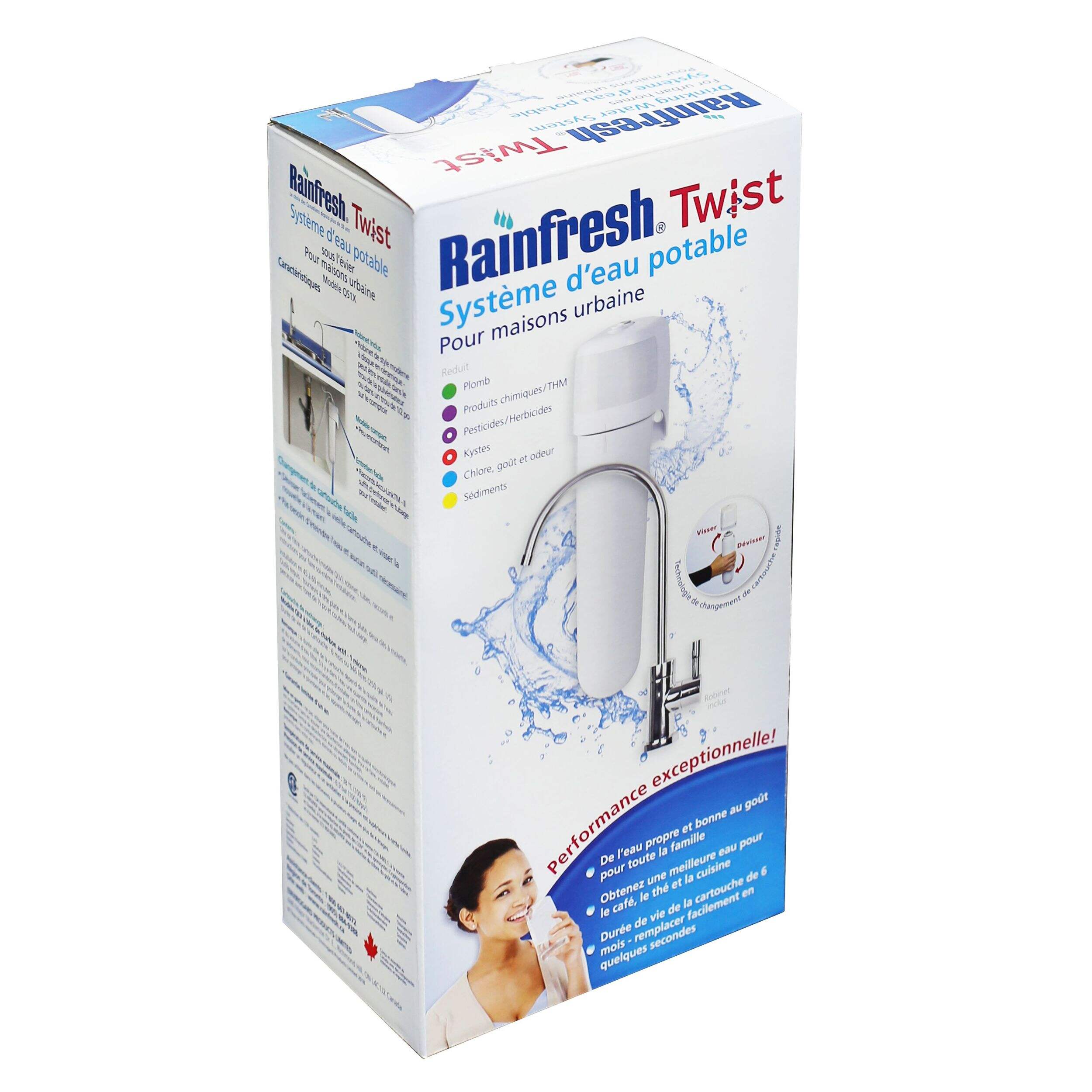 Rainfresh QS1/QS1X TWIST Undersink Drinking Water System Front_Angled_Right