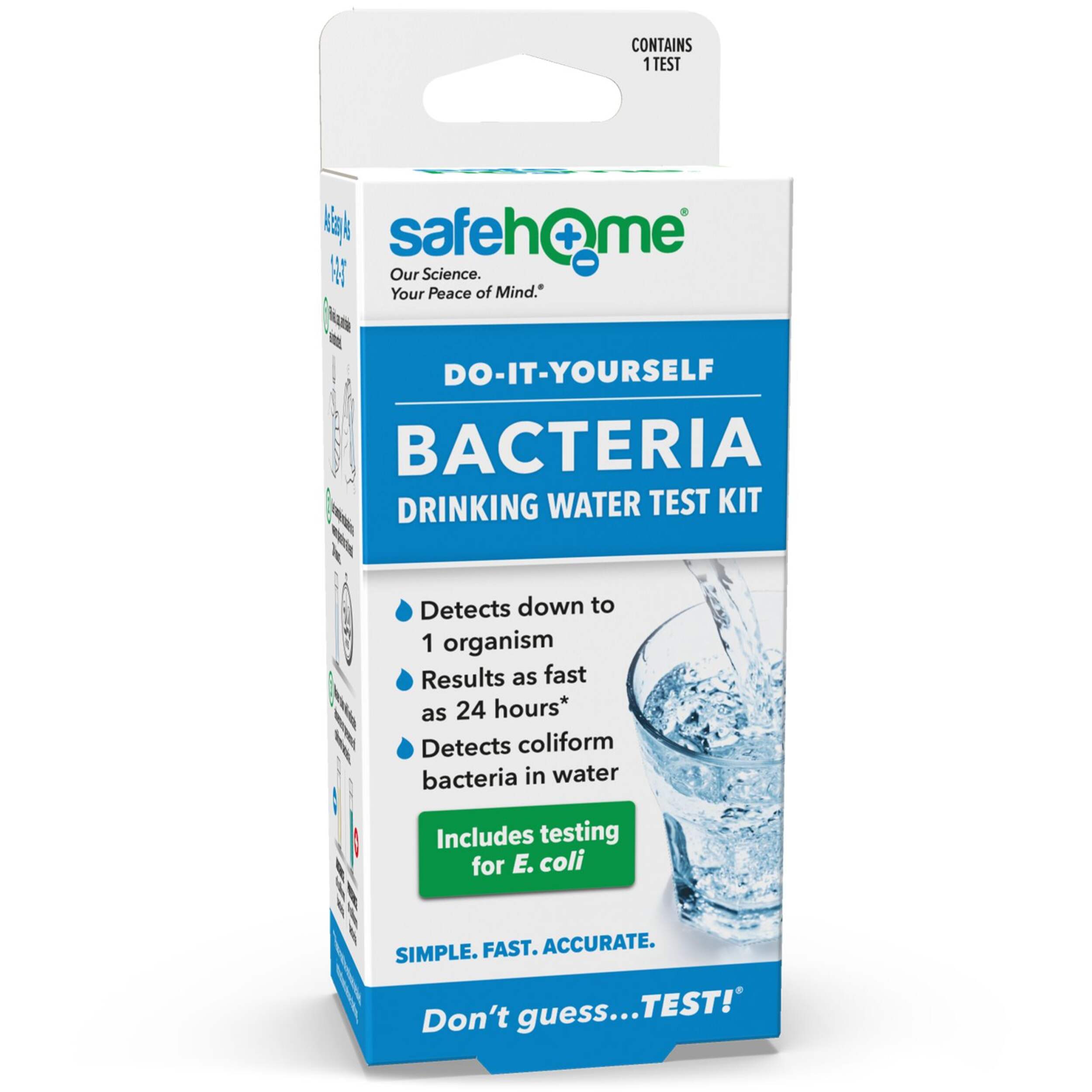 Safe Home SHCANPBDIY1DIY Bacteria in Drinking Water Test Kit Front_Angled_Right