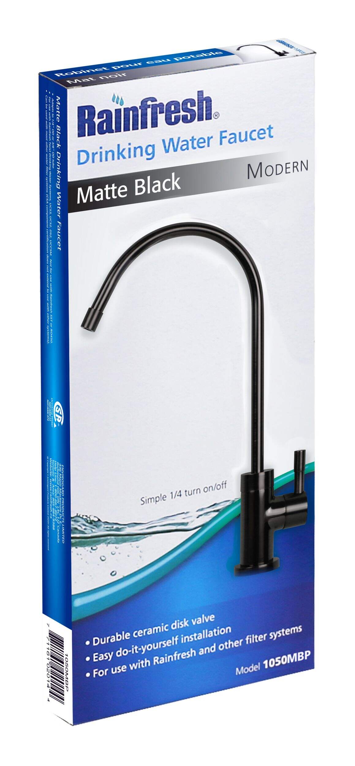 Rainfresh 1050MBPDrinking Water Faucet, Matte Black Front_Angled_Right
