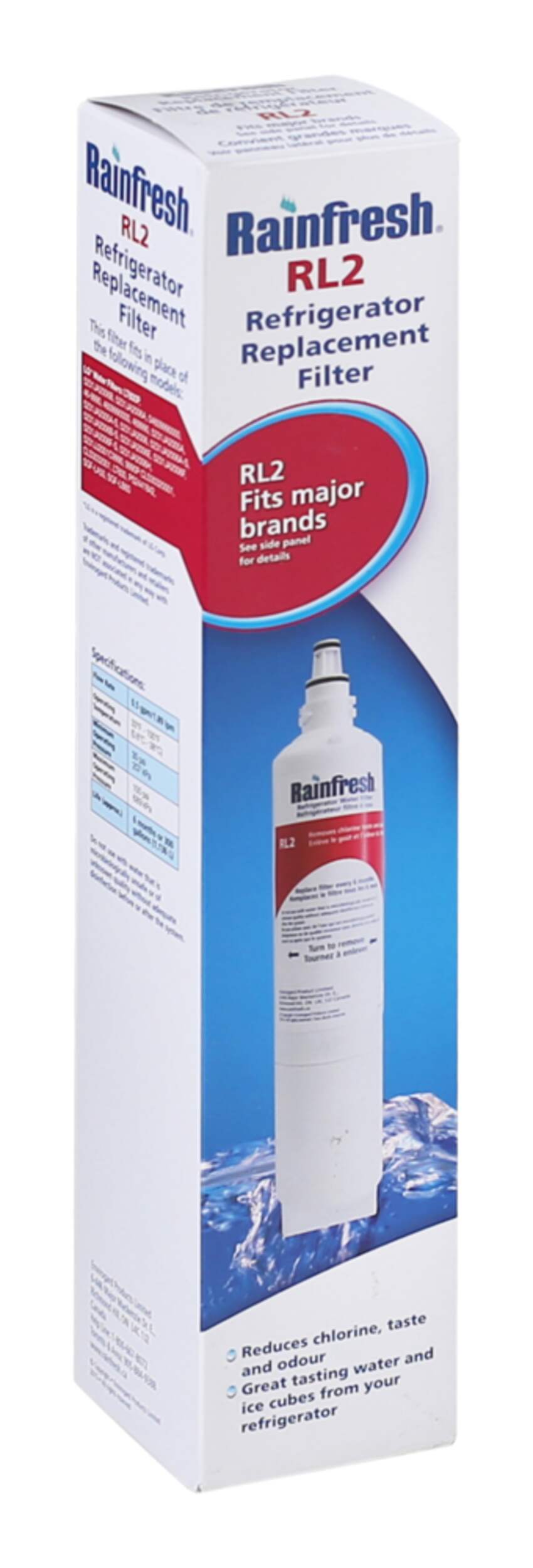 Rainfresh RL2 Fridge Replacement Water Filter for LG Fridges Canadian