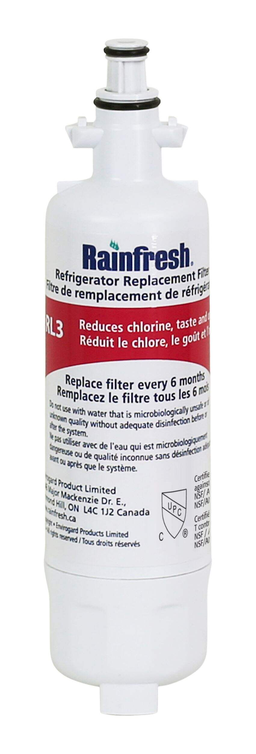 Rainfresh RL3 Fridge Replacement Water Filter for LG Fridges Front_Flat