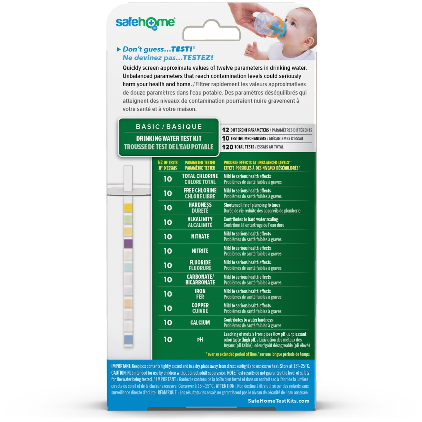 SafeHome Basic Water DIY Test Kit, Mechanical, 120 Tests Canadian Tire