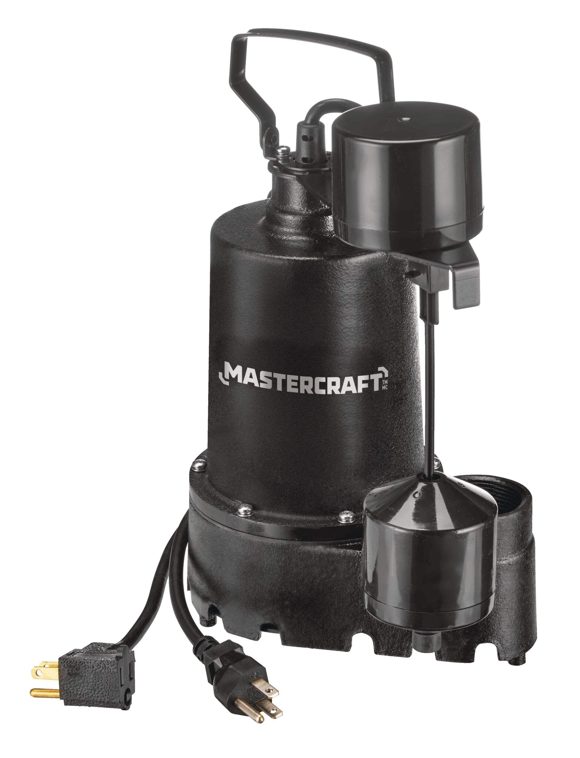 Mastercraft 1/3-HP Electric Sump Pump with Vertical Switch Front_Angled_Left