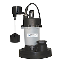 Pompe de puisard en zinc avec interrupteur vertical Burcam 300710Z, 1/2 HP