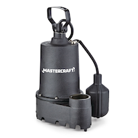 Pompe de puisard électrique submersible en fonte Mastercraft, avec interrupteur captif, 1/3 HP