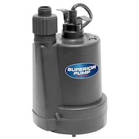 Superior 1/4 HP Thermoplastic Utility Pump, 1800-gal/hour, Submersible Front_Three_Fourths_Angled_Right
