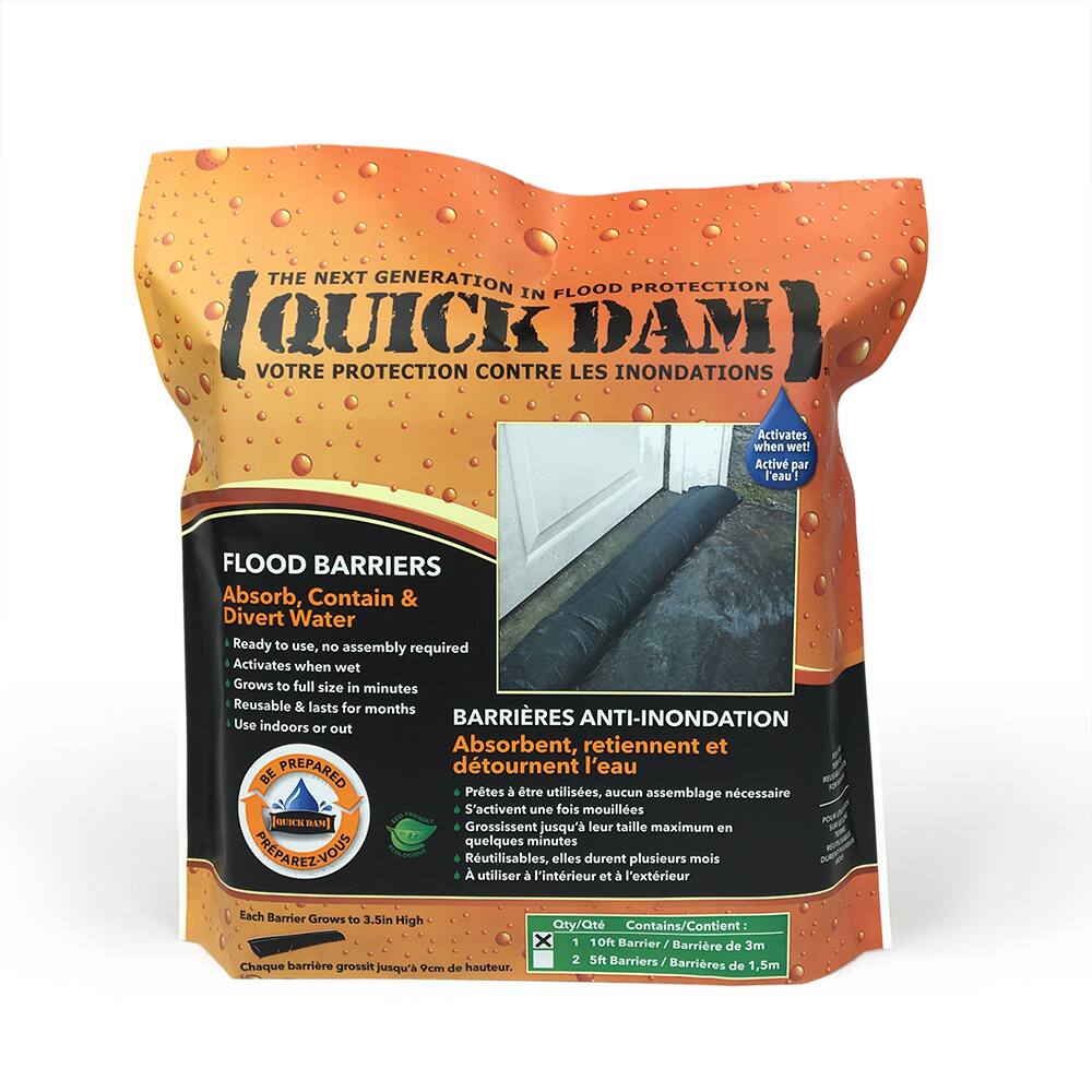 Quick Dam 10-ft Flood Barrier, Black, 1-pk | Canadian Tire