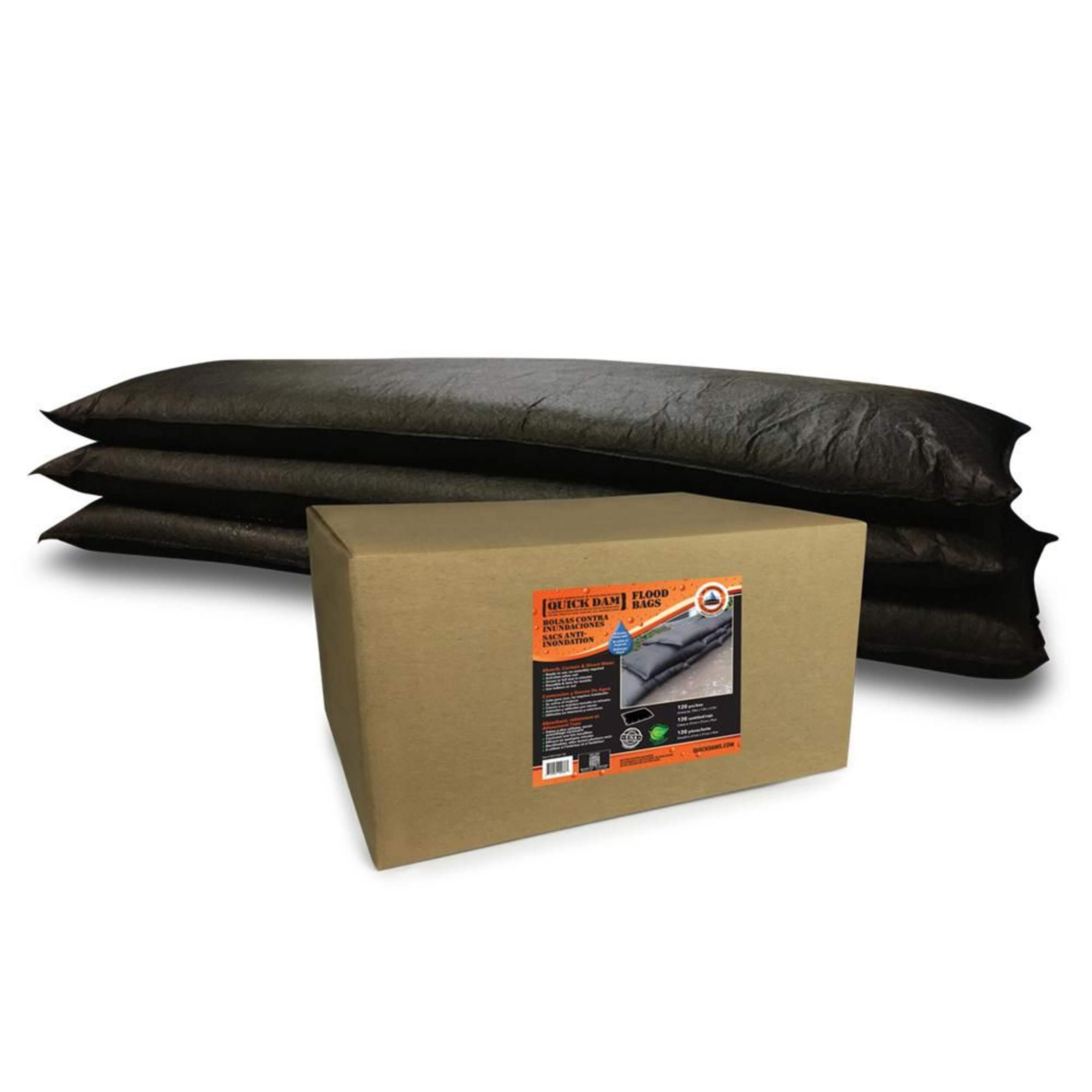 Quick Dam Flood Bags, Black, 6-pk Composite_or_Mixed