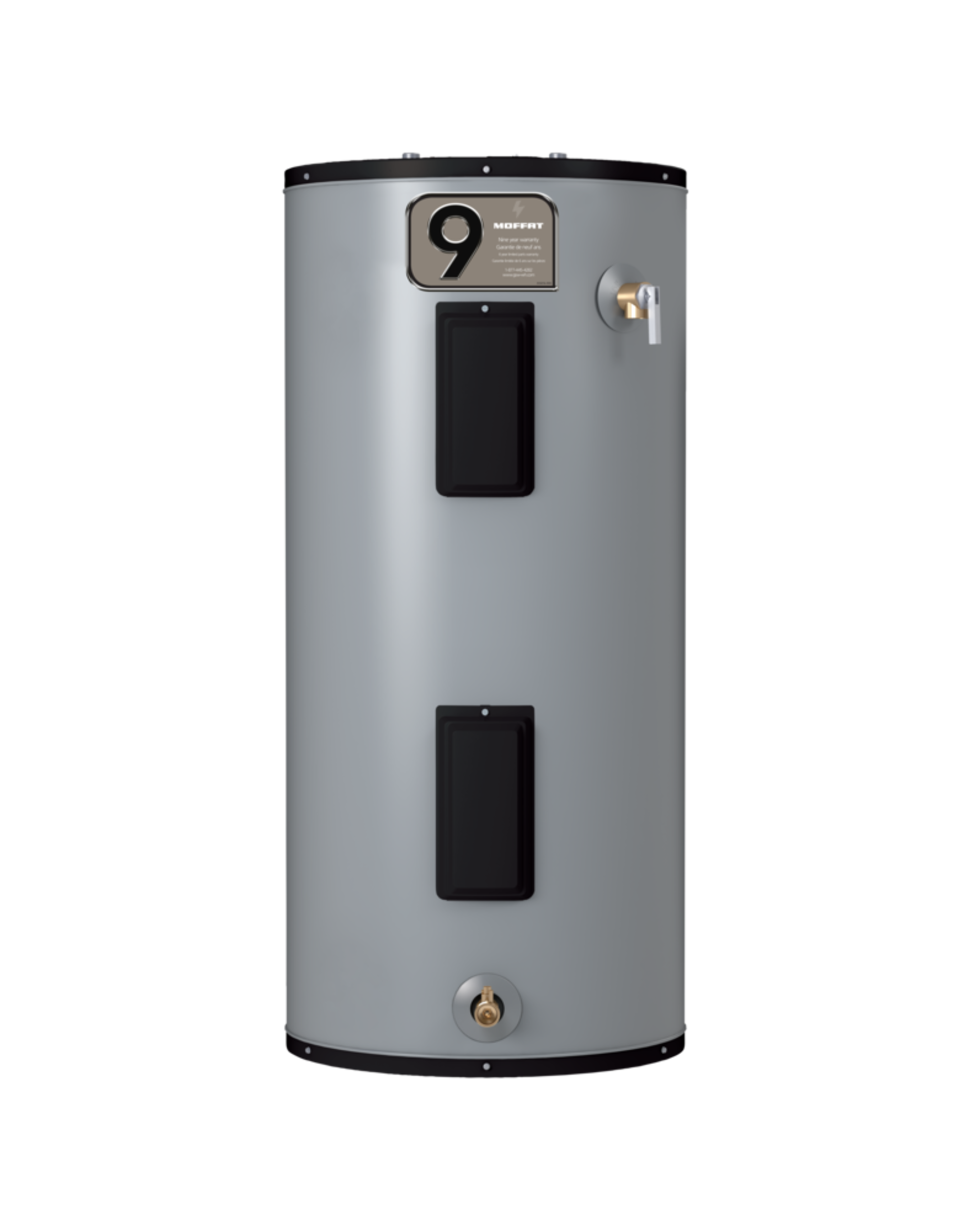 Chauffe-eau électrique Moffat G980TDE-45, entrée par le haut, isolant de verre, 4 500 W, 284 l, métallique Front_Flat