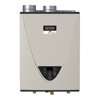 Chauffe-eau au gaz naturel sans réservoir GSW GSWT-540H-N, 199 000 BTU, blanc cassé Front_Flat
