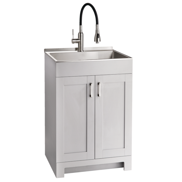 CANVAS Caplin Single Sink Laundry Tub & Cabinet, 24