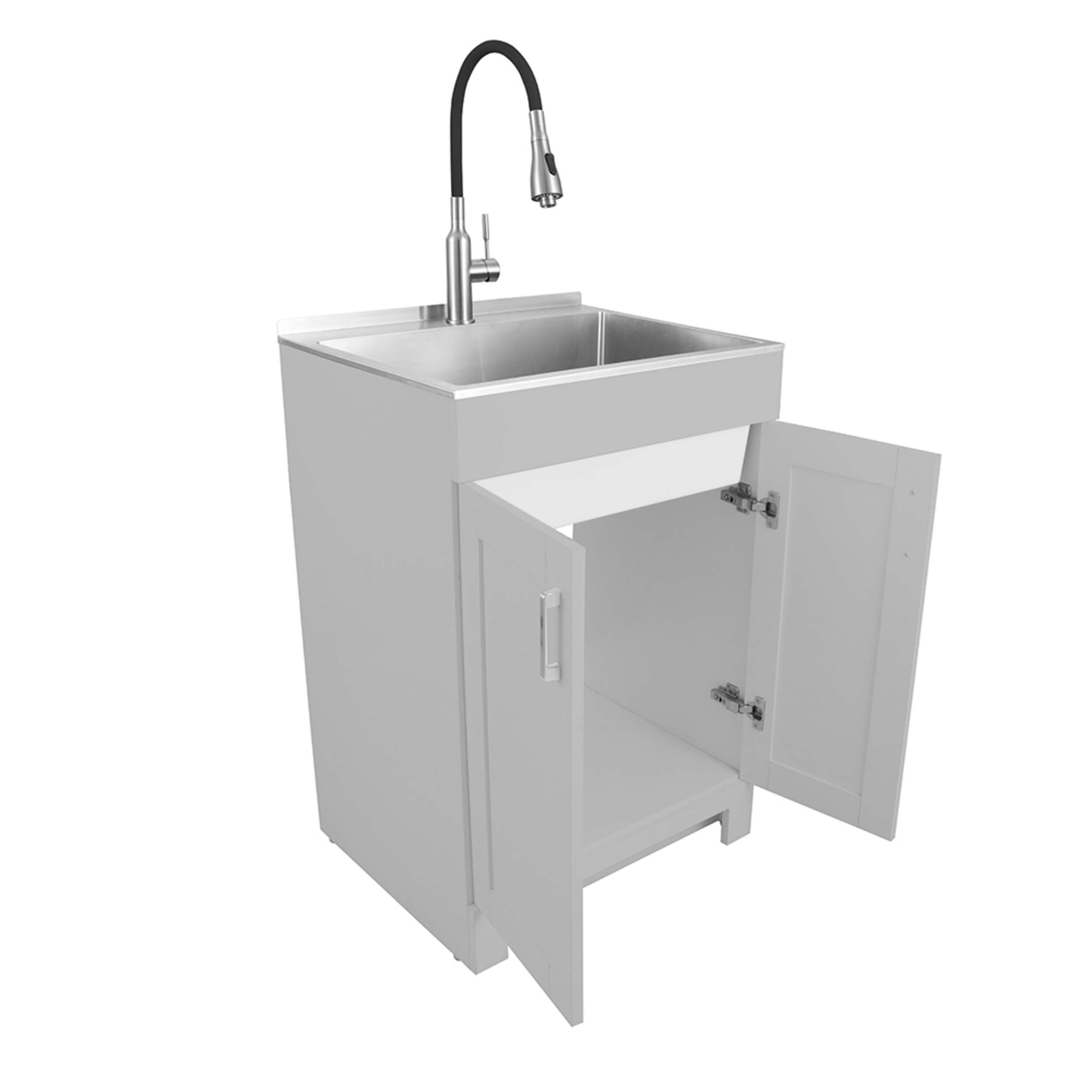 CANVAS Caplin Single Sink Laundry Tub & Cabinet, 24