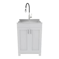 Armoire à lessive tout-en-un CANVAS Caplin, 24 po la x 20 po P x 35 po H, gris