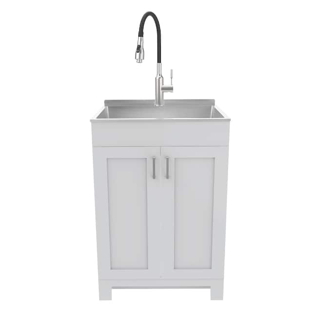 CANVAS Caplin Single Sink Laundry Tub & Cabinet, 24