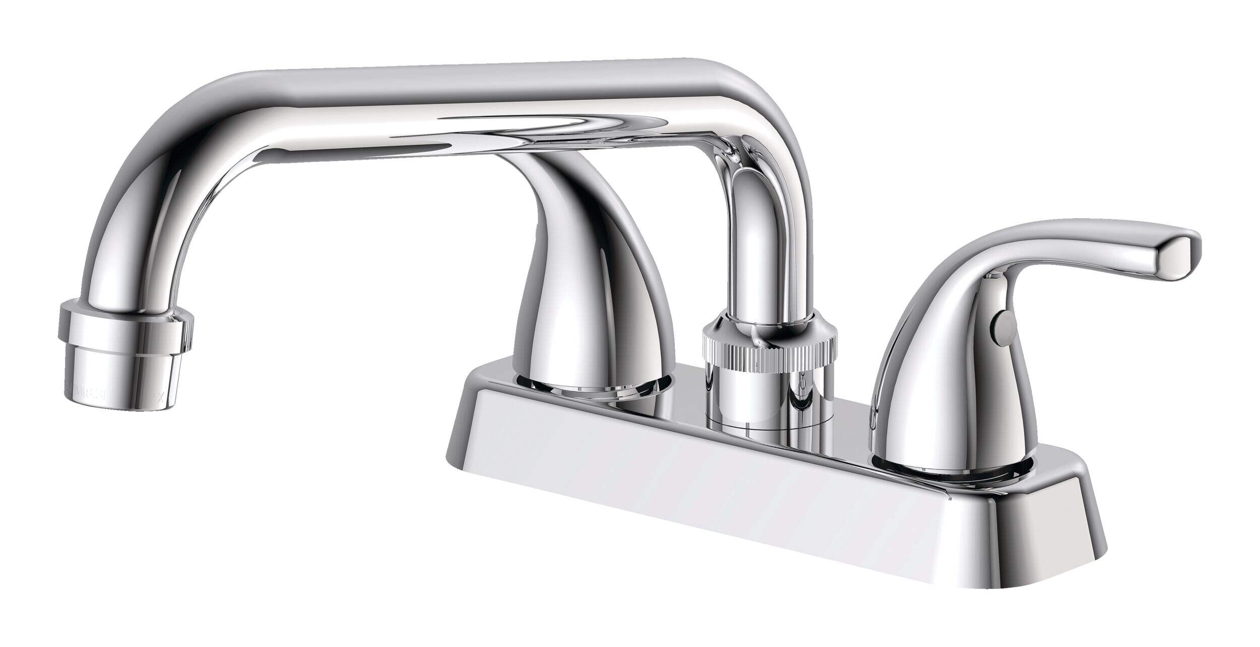 Danze 2-Handle Extended Spout Centre-Set Laundry Faucet, 4 in, Polished Chrome Front_Angled_Left