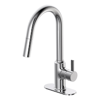 Robinet de cuve à bec rétractable Danze pour la lessive, poignée simple, 4 po, chrome poli Front_Angled_Left
