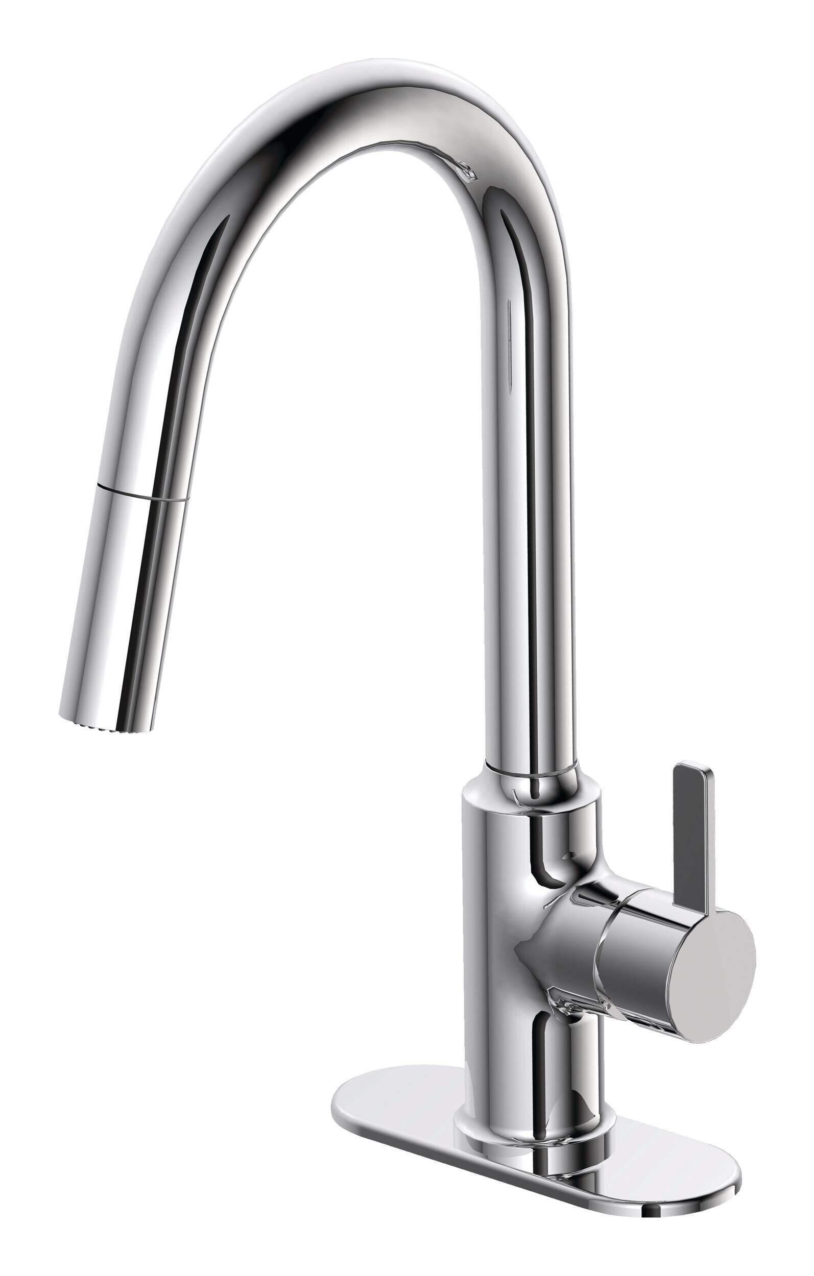 Danze 4-in Single-Handle Pull-Down Laundry Faucet, Polished Chrome Front_Angled_Left