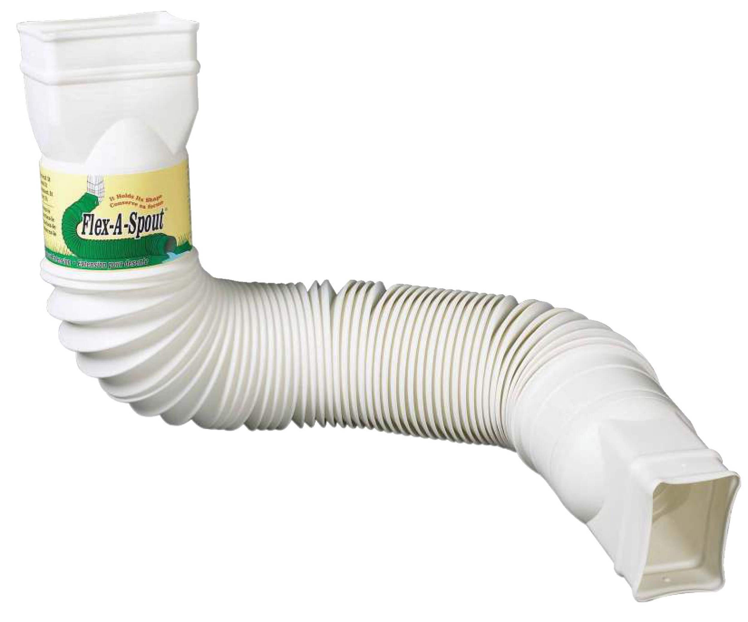 Rallonge de tuyau de descente Euramax Flex-A-Spout, 25 à 55 po, blanc Composite_or_Mixed
