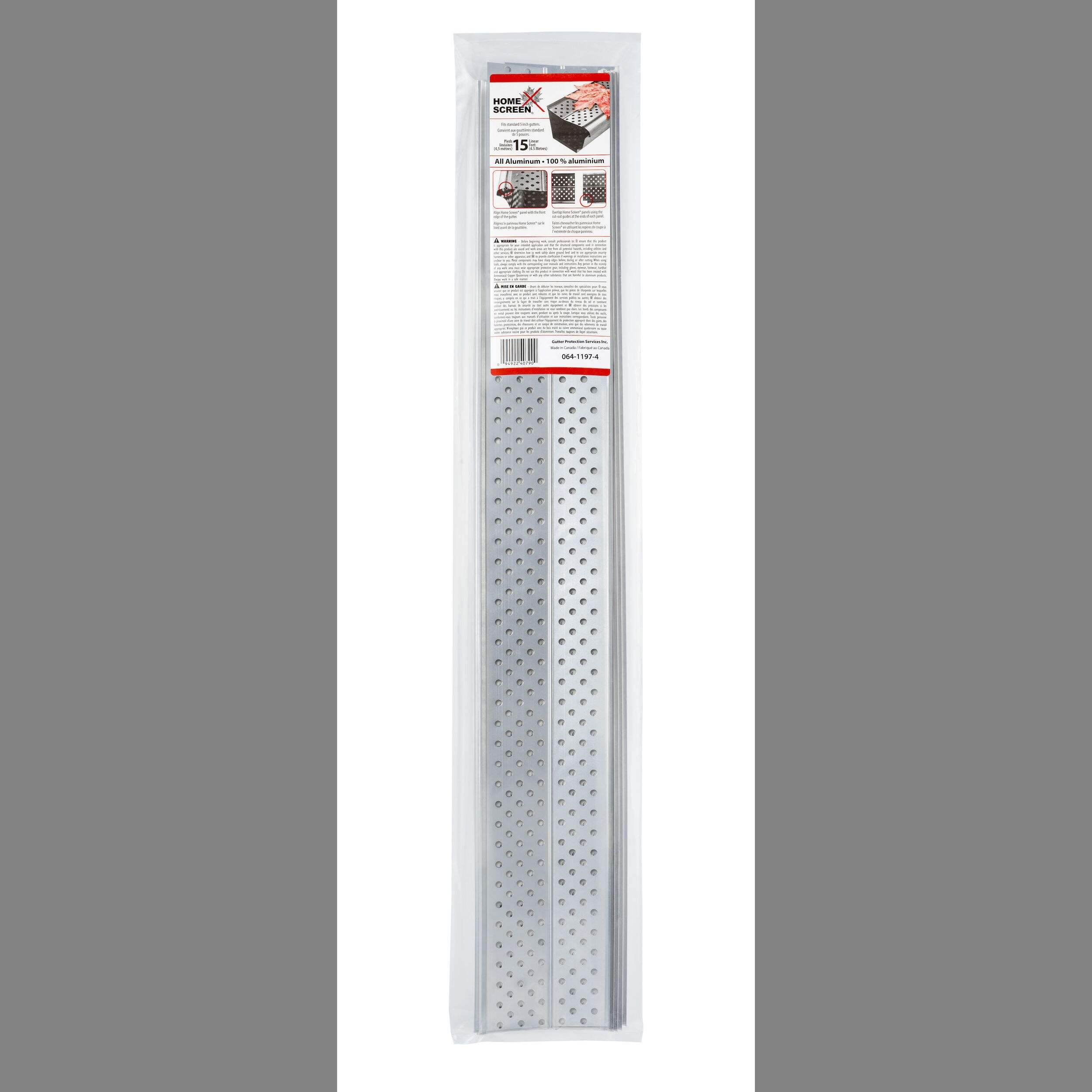 Home Screen Aluminum Gutter Guards, 5 x 36in, 5pk Canadian Tire
