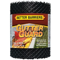 Vantage Gutter Guard, for Leaves, 6-in x 25-ft, Black Front_Flat
