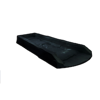 Plastic Downspout Splash Block, Black Front_Three_Fourths_Angled_Right