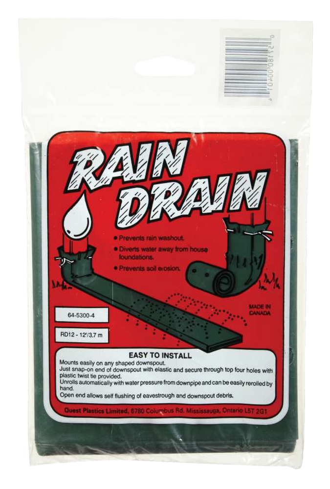 Downspout Rain Drain, Green, 12ft Canadian Tire