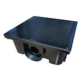RELN Low Profile Catch Basin Drainage Kit, 13-in, Box-shaped, Vinyl, Black Front_Three_Fourths_Angled_Left