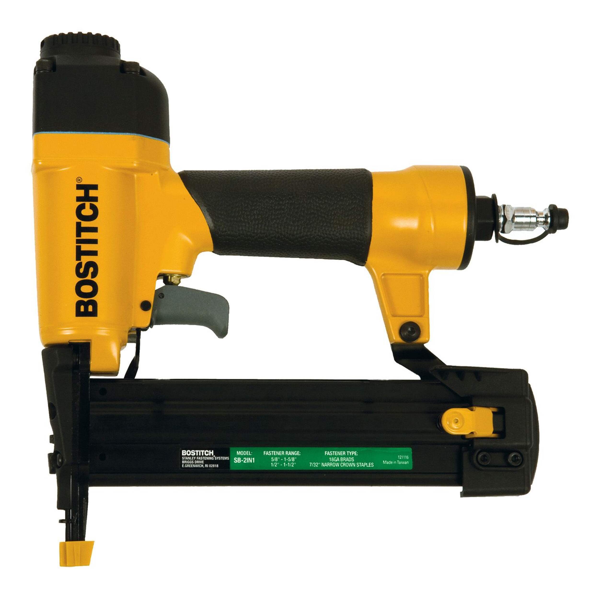 Bostitch 18Gauge 2in1 Pneumatic Narrow Crown Stapler & Brad Nailer