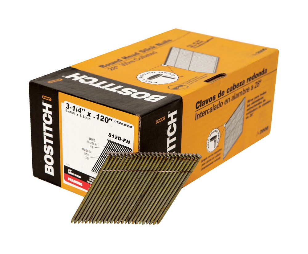 Bostitch S12DFH Wire Weld Coated Framing Nails, 28D, 31/4in, 2000pc